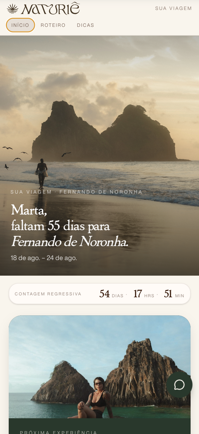 Home do Guia de Bolso Naturiê com contagem regressiva