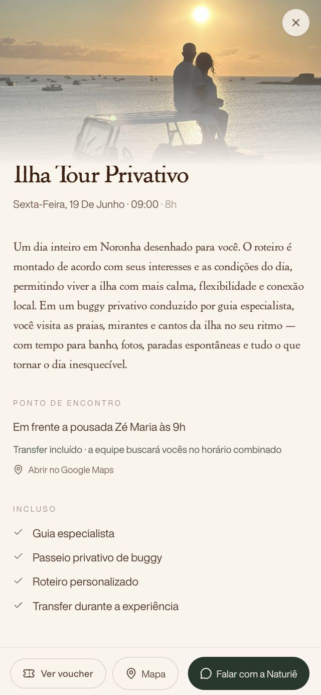 Tela de voucher do Guia de Bolso Naturiê
